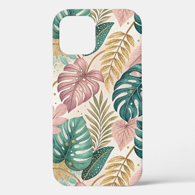 Funda De Case-Mate Para iPhone Elegant Tropical Monsteras Boho (Reverso )