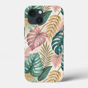 Funda Para iPhone 13 Mini Elegant Tropical Monsteras Boho