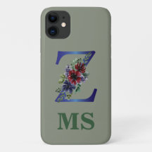 elegant watercolor of a Red & blue floral bouquet