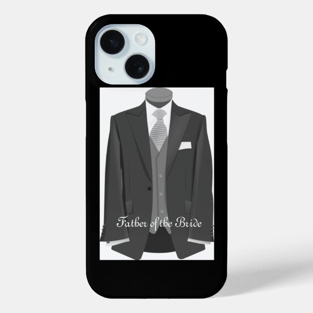 Funda De Case-Mate Para iPhone Elegant Wedding Tuxedo Suit Father of the Bride (Reverso )
