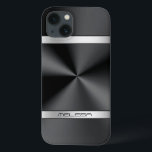 title_seo2 Elegante acento plateado de impresión metálica neg<br><div class="desc">Elegante estampado de textura metálica negra brillante,  aspecto de acero inoxidable,  acentos de rayas plateadas y monograma personalizado. Diseño moderno y elegante.</div>