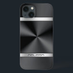 title_seo2 Elegante acento plateado de impresión metálica neg<br><div class="desc">Elegante estampado de textura metálica negra brillante,  aspecto de acero inoxidable,  acentos de rayas plateadas y monograma personalizado. Diseño moderno y elegante.</div>