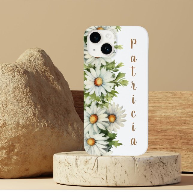 Funda De Case-Mate Para iPhone Elegante acuarela de flores de margarita (Subido por el creador)