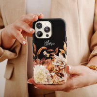 Elegante acuarela de otoño floral con nombre