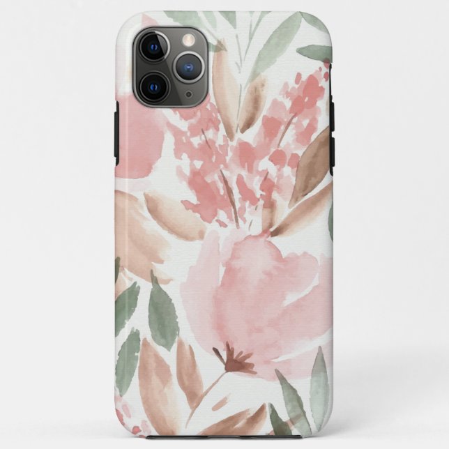 Funda De Case-Mate Para iPhone Elegante acuarela floral (Reverso)