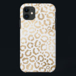 Funda Para iPhone 11 Elegante animal de leopardo blanco de oro<br><div class="desc">Este elegante animal de moda es perfecto para la moderna moda y elegante. Tiene un patrón de leopardo de Relieve metalizado de oro falso dibujado a mano encima de un simple fondo blanco. Que se puede cambiar haciendo clic en las opciones del personalizar. Es un diseño lujoso y elegante de...</div>