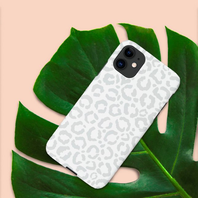 Funda De Case-Mate Para iPhone Elegante animal de leopardo gris blanco (Subido por el creador)