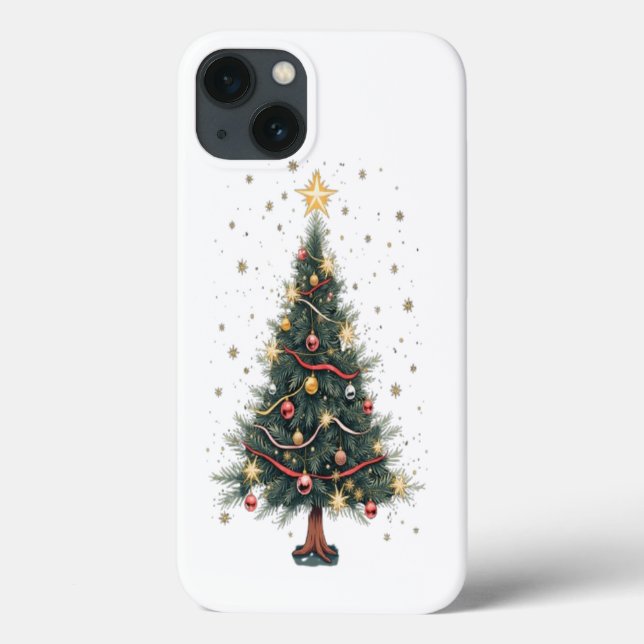 Funda De Case-Mate Para iPhone Elegante árbol de Navidad (Reverso)