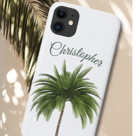 Funda Para iPhone 11 Elegante árbol de palma vintage personal
