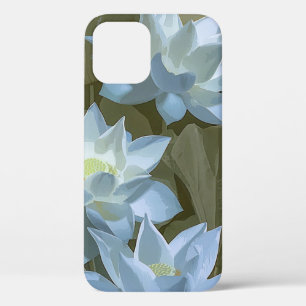 Funda Para iPhone 12 Pro Elegante arte blanco Lotus acrílico