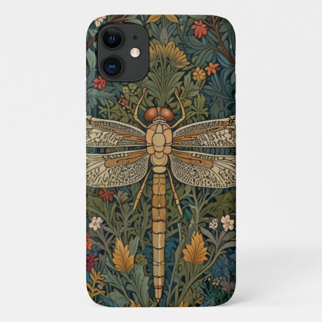 Funda De Case-Mate Para iPhone Elegante arte de libélula moda botánica de boho (Reverso)