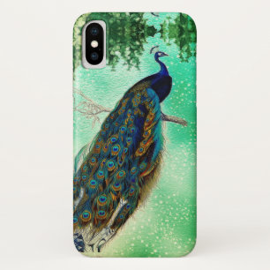 Funda Para iPhone X Elegante arte de pavo real