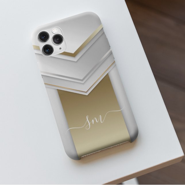 Funda De Case-Mate Para iPhone Elegante aspecto Metalizado 3D Caligrafía Monogram (Subido por el creador)