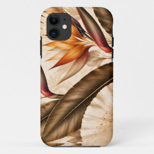 Funda Para iPhone 11 Elegante ave del paraíso y arte botánico Ginkgo