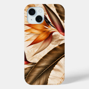 Funda Para iPhone 15 Elegante ave del paraíso y arte botánico Ginkgo