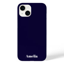 Elegante azul marino blanco Nombre Personalizado