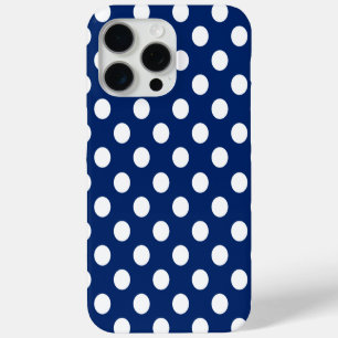 Funda Para iPhone 15 Pro Max Elegante Azul Real Con Grandes Puntos De Polka Bla