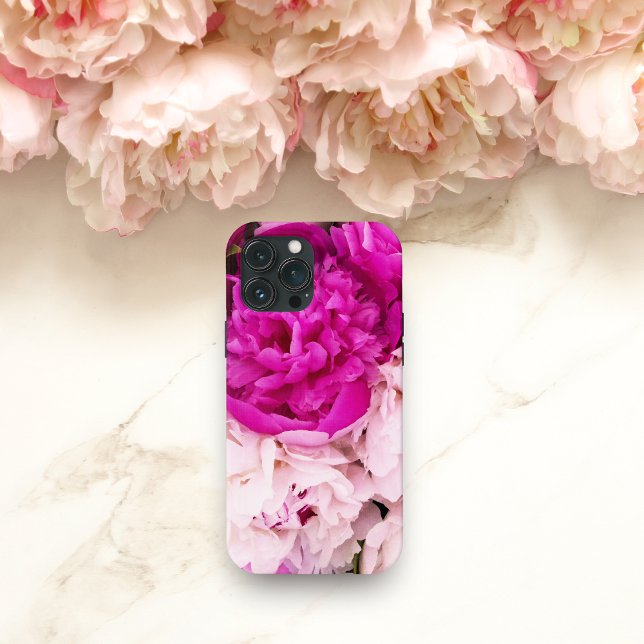 Funda De Case-Mate Para iPhone Elegante Baby Pink Y Fuschia Peonies (Subido por el creador)