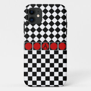Funda Para iPhone 11 Elegante banda roja de damas de diamantes mitad ne