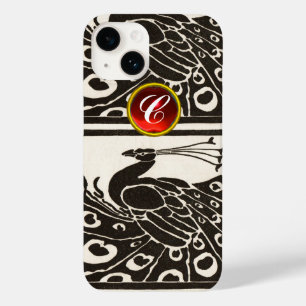 FUNDA PARA iPhone 14 DE Case-Mate ELEGANTE BLANCO NEGRO PALOMA ROJO RUBY GEM MONOGRA