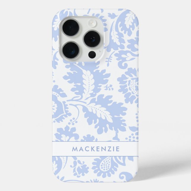 Funda De Case-Mate Para iPhone Elegante Blue Floral Botanical (Reverso )