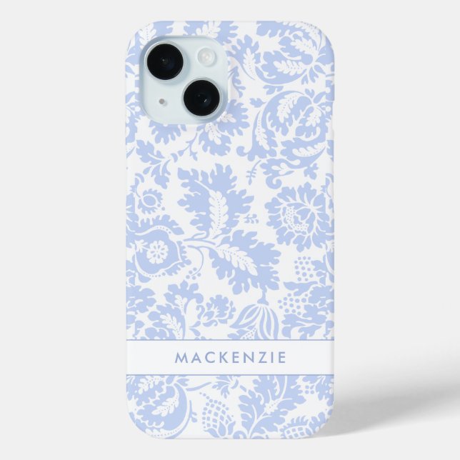 Funda De Case-Mate Para iPhone Elegante Blue Floral Botanical (Reverso )