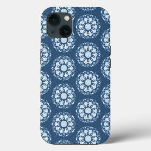 Funda Para iPhone 13 Elegante Blue Mandala Moderna