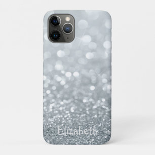 Funda Para iPhone 11 Pro Elegante Bokeh Purpurinoso de Plata Girly - Person