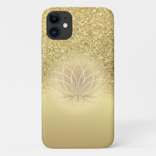 Funda Para iPhone 11 Elegante brillo dorado Bokeh Loto