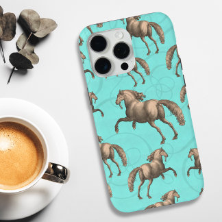 Funda Para iPhone 15 Pro Max Elegante caballo español galopante