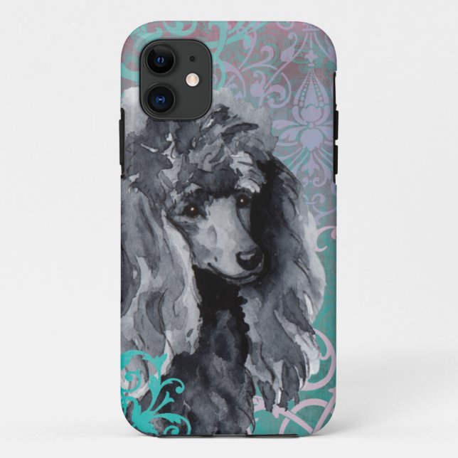 Funda De Case-Mate Para iPhone Elegante caniche en miniatura (Reverso)