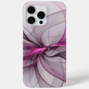 Funda Para iPhone 15 Pro Max Elegante Caos Moderno Arte Abstracto Fractal Rosa