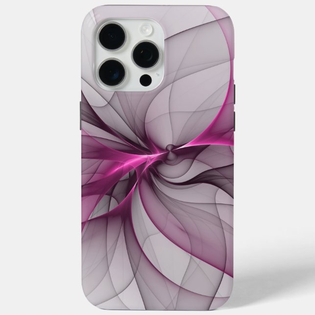 Funda De Case-Mate Para iPhone Elegante Caos Moderno Arte Abstracto Fractal Rosa (Reverso )
