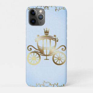 Funda Para iPhone 11 Pro Elegante Carruaje Dorado Princesa Cuento Azul