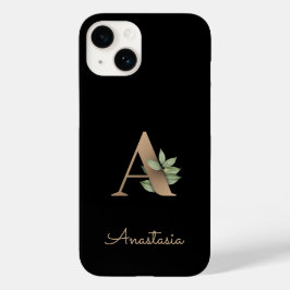 Funda Para iPhone 14 De Case-Mate Elegante carta de oro de monograma botánico A