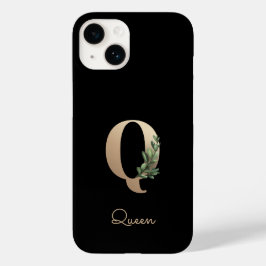 Funda Para iPhone 14 De Case-Mate Elegante carta de oro de monograma botánico Q