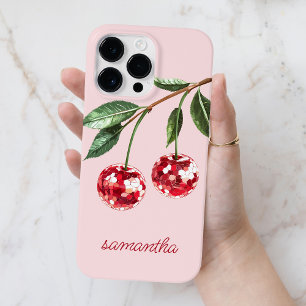Funda Para iPhone 14 Pro Max De Case-Mate Elegante Cereza Roja Nombre Personalizado en letra