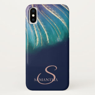 Funda Para iPhone X Elegante Chic Abstracto, Azul Marino