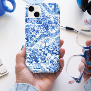 Funda Para iPhone X Elegante Chinoiserie azul y blanco vintage