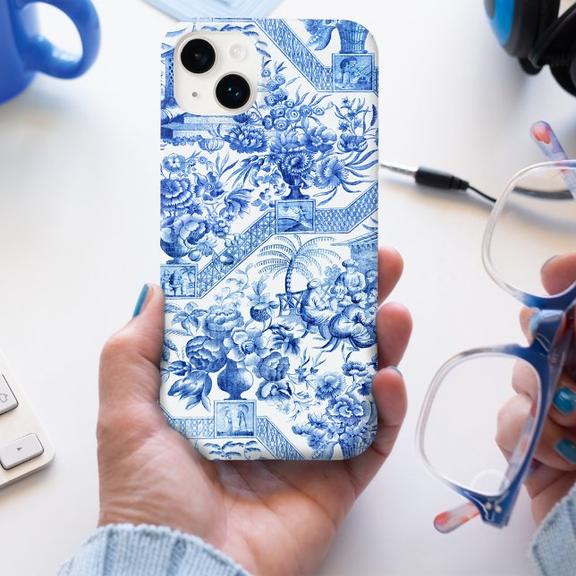 Funda De Case-Mate Para iPhone Elegante Chinoiserie azul y blanco vintage (Subido por el creador)