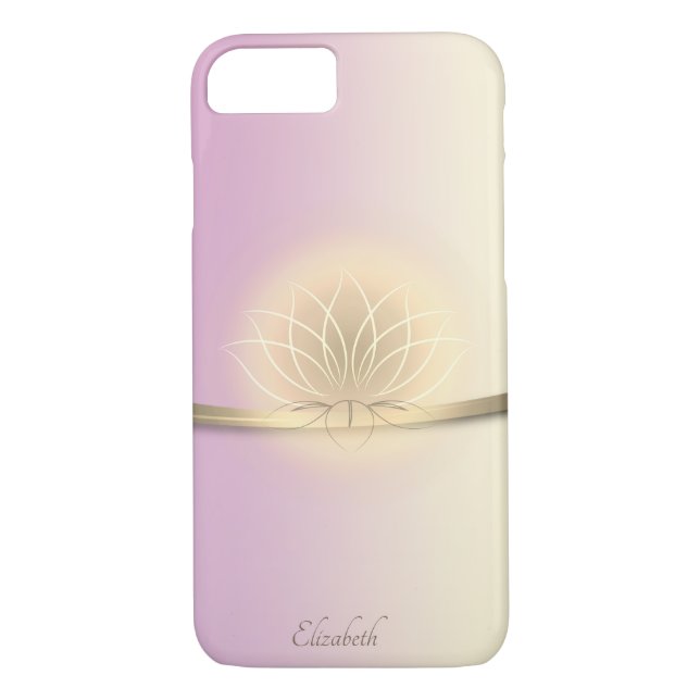 Funda De Case-Mate Para iPhone Elegante Classy Gold Lotus - Personalizado (Reverso)