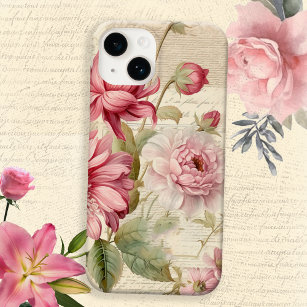 Funda Para iPhone 13 Pro Elegante Collage floral francés vintage