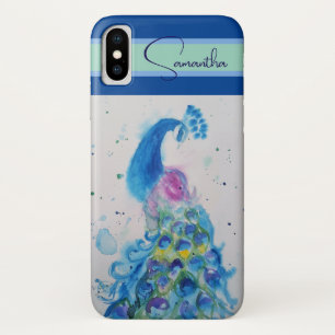 Funda Para iPhone X Elegante color azul de pavo real gracias