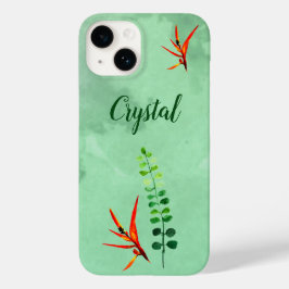 Funda Para iPhone 14 De Case-Mate Elegante color de agua de flores verdes
