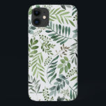 Funda Para iPhone 11 Elegante color de agua de hojas botánicas<br><div class="desc">Mano pintada</div>