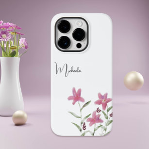 Funda Para iPhone 14 Pro De Case-Mate Elegante color de agua Minimalista Flores salvajes