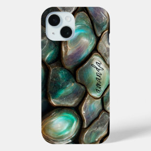 Funda Para iPhone 15 Elegante Colorido Piedras de Abulón Personalizado
