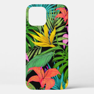 Funda Para iPhone 12 Pro Elegante Colorido Verano Tropical Floral Hojas