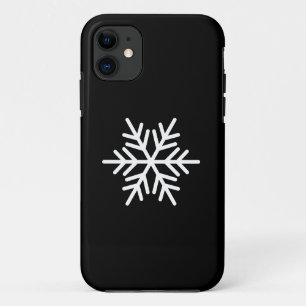 Funda Para iPhone 11 Elegante Copo De Nieve Nórdico Blanco Sobre Negro