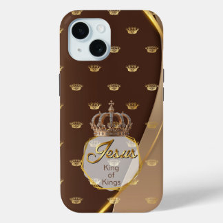 Funda Para iPhone 15 Elegante corona de oro neutra Jesús Rey de Reyes